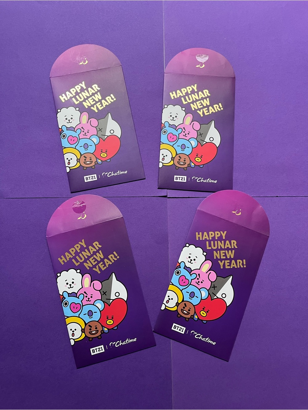 BTS BT21 Chatime Canada Happy Lunar New Year 2022 Cards